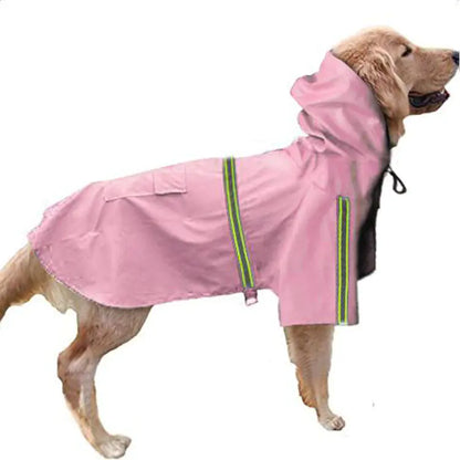 Waterproof Reflective Dog Raincoat for Medium to Large Dogs