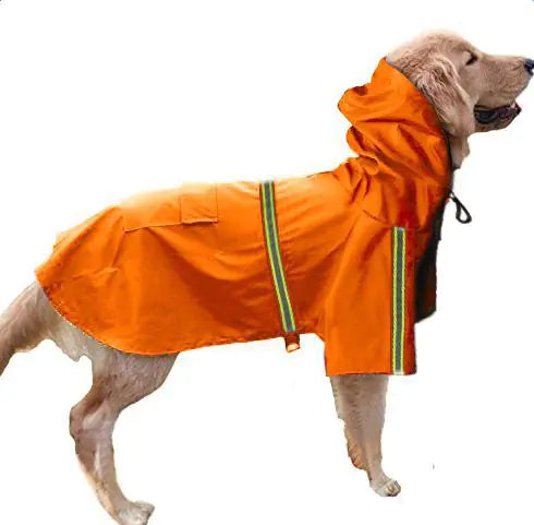 Waterproof Reflective Dog Raincoat for Medium to Large Dogs