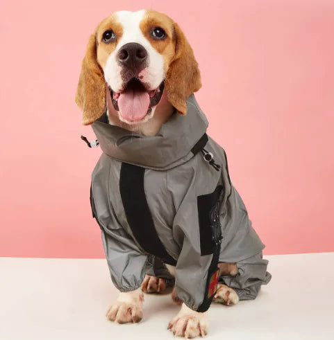 Reflective Large Dog Four-Leg Raincoat