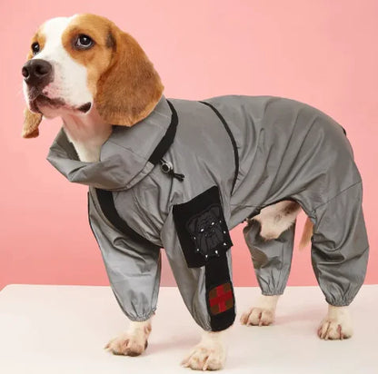 Reflective Large Dog Four-Leg Raincoat