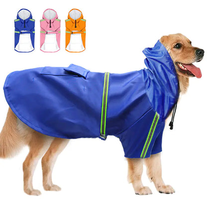 Waterproof Reflective Dog Raincoat for Medium to Large Dogs