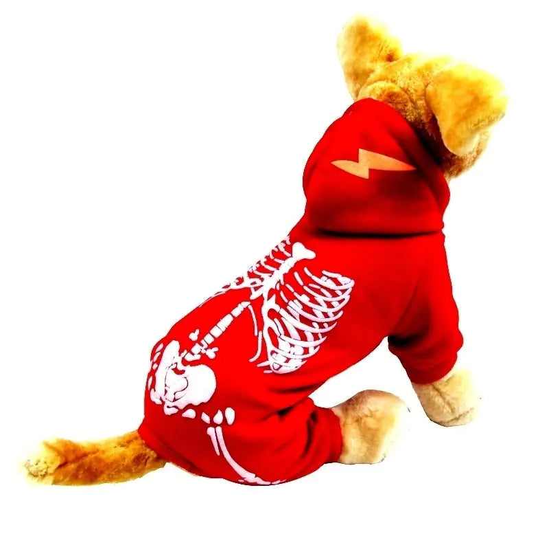 Electric Dinosaur Pet Costume - Skeleton Dog Outfit